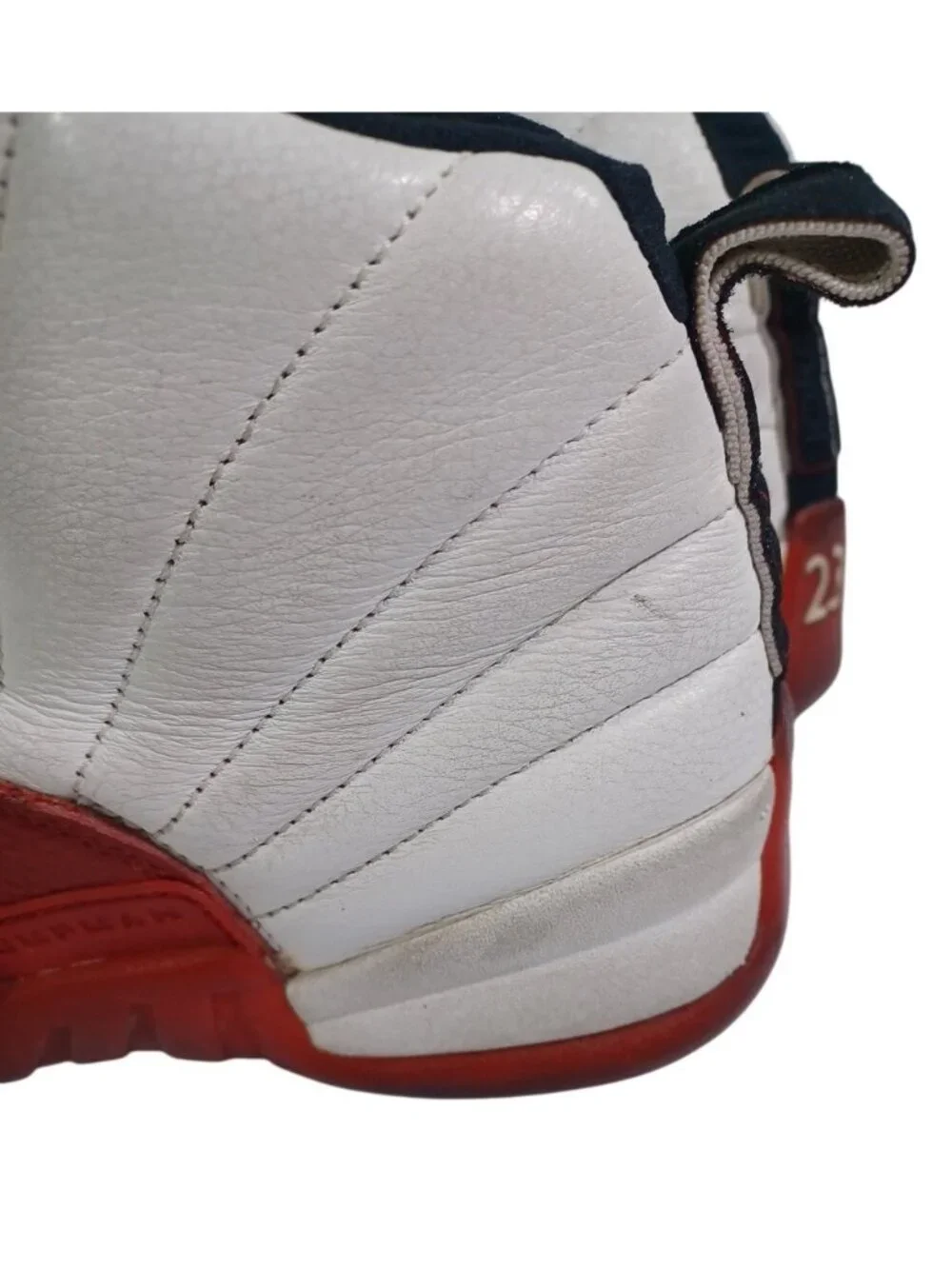 Men's Size 8.5 Air Jordan 12 Retro Cherry Red White Leather Basketball Sneakers